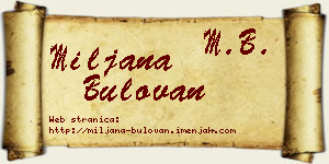 Miljana Bulovan vizit kartica